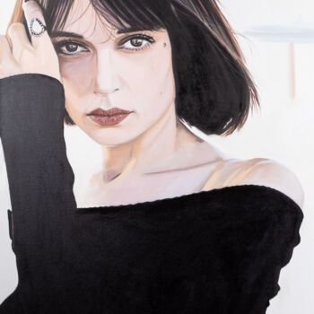 Ζωγραφική με τίτλο "Here I am" από Yvan Favre, Αυθεντικά έργα τέχνης, Λάδι Τοποθετήθηκε στο Ξύλινο φορείο σκελετό