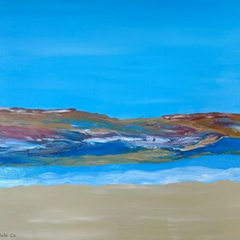 Painting titled "Horizon" by Violette Guardia Decoin, Original Artwork, Acrylic Mounted on Wood Stretcher frame