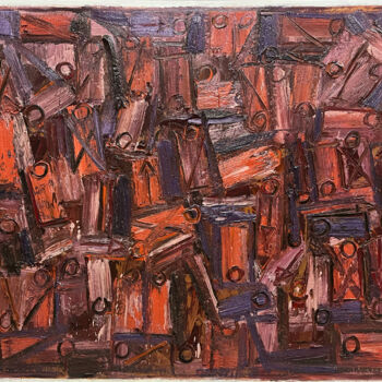 "Moltitudine" başlıklı Tablo Gastone Cecconello tarafından, Orijinal sanat, Petrol