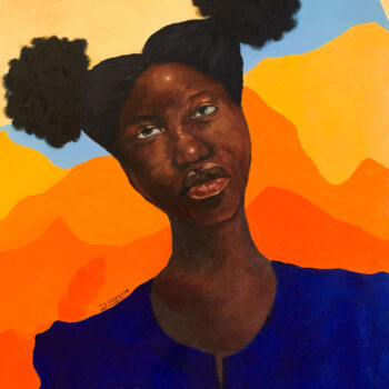 Ζωγραφική με τίτλο "Adébímpé" από Faith Gbadero, Αυθεντικά έργα τέχνης, Λάδι