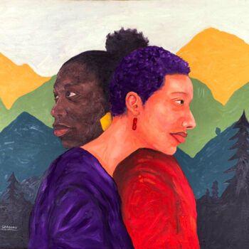 "The Weight of We" başlıklı Tablo Faith Gbadero tarafından, Orijinal sanat, Petrol