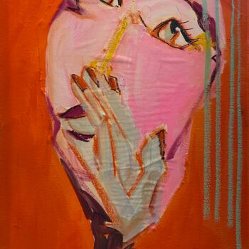 "T119 FEMME 2050" başlıklı Tablo Francoise Leblanc tarafından, Orijinal sanat, Akrilik Ahşap Sedye çerçevesi üzerine monte e…