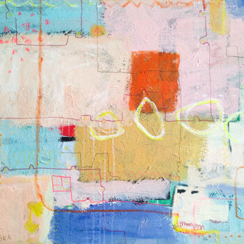 "Blue abstract calm…" başlıklı Tablo Natalya Volynska tarafından, Orijinal sanat, Akrilik Ahşap Sedye çerçevesi üzerine mont…