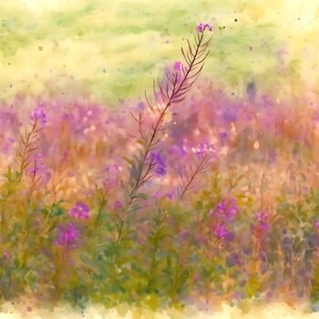 Digital Arts titled "Watercolor Wildflow…" by M Alk, Original Artwork, Digital Painting