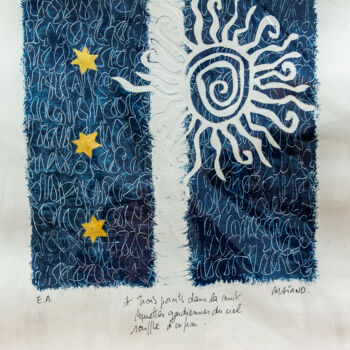 Printmaking titled "13-Trois Points dan…" by Ghislaine Maïano-Buire, Original Artwork, Monotype