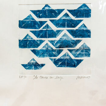 Printmaking titled "14 - La Course au L…" by Ghislaine Maïano-Buire, Original Artwork, Monotype