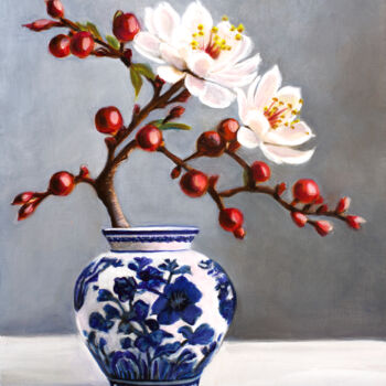 "Stilleven met chine…" başlıklı Tablo Jennie Smallenbroek tarafından, Orijinal sanat, Petrol