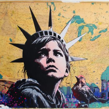 Peinture intitulée "the free bird" par Max Andriot, Œuvre d'art originale, Bombe aérosol