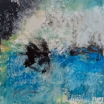 Malarstwo zatytułowany „Les vaguelettes” autorstwa Alyssa Pasquier, Oryginalna praca, Akryl Zamontowany na Drewniana rama no…