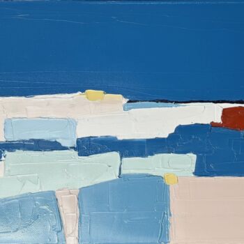 Peinture intitulée "Echapée lointaine" par Sandrine Hirson, Œuvre d'art originale, Huile Monté sur Châssis en bois