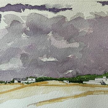 Peinture intitulée "Oasis" par Philippe Brunet, Œuvre d'art originale, Aquarelle