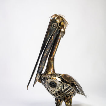 "Pelican" başlıklı Heykel Simon Saronni tarafından, Orijinal sanat, Metaller