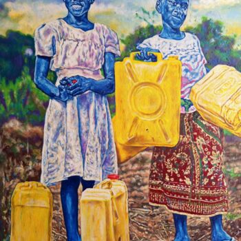 Картина под названием ""Seeking The Source…" - Clement Mohale, Подлинное произведение искусства, Масло