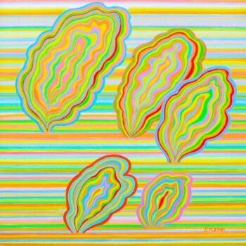 Painting titled "Взволнованое движен…" by Alexander Breskin, Original Artwork, Oil Mounted on Wood Stretcher frame