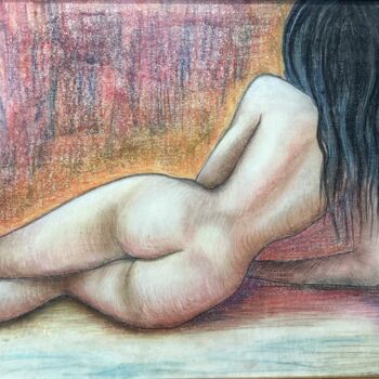 "All Yours" başlıklı Resim Eva Bazhenova tarafından, Orijinal sanat, Pastel Ahşap Sedye çerçevesi üzerine monte edilmiş