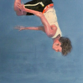 Painting titled "Time traveller 9" by Wilfrid Moizan, Original Artwork, Oil Mounted on Wood Stretcher frame