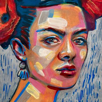 "Weibliches Porträt…" başlıklı Tablo Julia Brinkfrau tarafından, Orijinal sanat, Akrilik