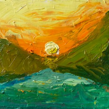 Painting titled "Whispers of Dawn" by Pelumi Fasasi, Original Artwork, Oil Mounted on Wood Stretcher frame