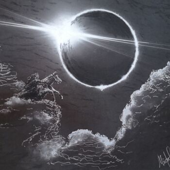 "BLACK SUN MUSTANG" başlıklı Resim Michel Schaillée tarafından, Orijinal sanat, Karakalem