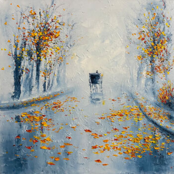 Malerei mit dem Titel "Autumn" von Volodymyr Nezdiimynoha, Original-Kunstwerk, Öl Auf Keilrahmen aus Holz montiert