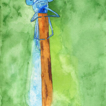 "Libellule" başlıklı Tablo Yannick Daubigné tarafından, Orijinal sanat, Suluboya