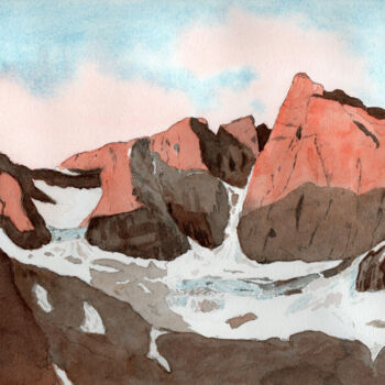 "Versant nord du Vig…" başlıklı Tablo Yannick Daubigné tarafından, Orijinal sanat, Suluboya