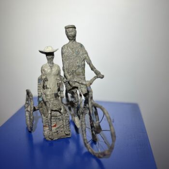 "Bicy-side" başlıklı Heykel Yannick Daubigné tarafından, Orijinal sanat, Kağıt Parke