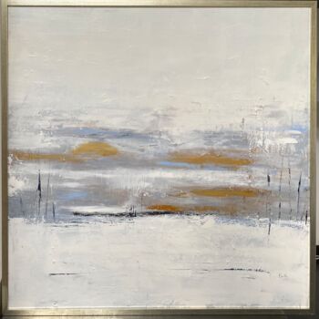 Painting titled "Un soir de pleine l…" by Christine Barth Mroz, Original Artwork, Acrylic Mounted on Wood Stretcher frame