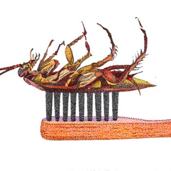 "Cafardisation" başlıklı Resim Dimitri Prévot tarafından, Orijinal sanat, Mürekkep