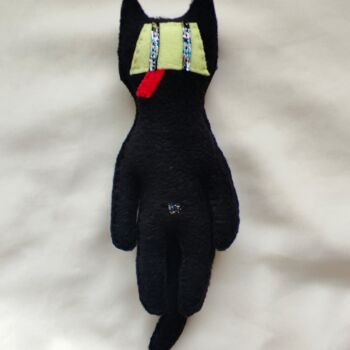 Textile Art titled "Textile cubism cat" by Olesya Nikolaeva, Original Artwork, Fabric