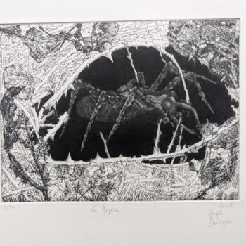 Printmaking titled "Le Repaire" by Angèle Bantignie, Original Artwork, Engraving
