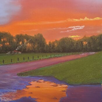 "SERENADE OF THE SET…" başlıklı Tablo Carlos Arriola tarafından, Orijinal sanat, Pastel Diğer sert panel üzerine monte edilm…