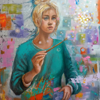 "Tchnienie" başlıklı Tablo Maria Kucia-Albin tarafından, Orijinal sanat, Akrilik Ahşap Sedye çerçevesi üzerine monte edilmiş