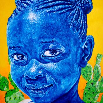 Картина под названием ""Gentle Smile"" - Clement Mohale, Подлинное произведение искусства, Масло