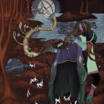 Painting titled "Sans titre 1" by Lucie Postel, Original Artwork, Oil