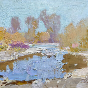 Painting titled "River" by Alexander Shandor, Original Artwork, Oil