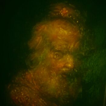 "Tronie of a Man wit…" başlıklı Tablo Amazeigh Bouzékri tarafından, Orijinal sanat, Petrol Ahşap Sedye çerçevesi üzerine mon…