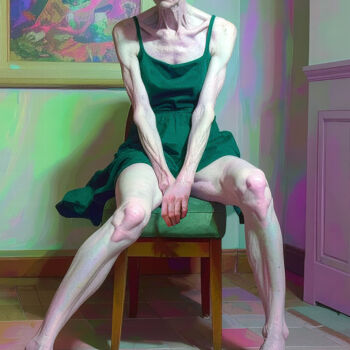 "Le modèle à nu" başlıklı Baskıresim Lionel Morateur tarafından, Orijinal sanat, Dijital Resim