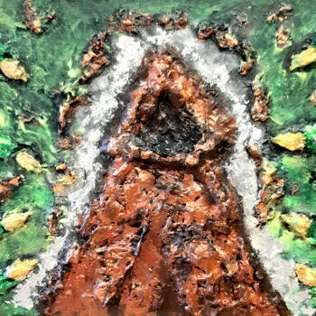 Painting titled "Who is this? Tactil…" by Poly, Original Artwork, Paper maché Mounted on Other rigid panel