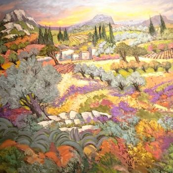 Painting titled "Lavande" by Milorv, Original Artwork