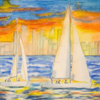 绘画 标题为“AQUARELLE originale…” 由Isabelle Redonnet, 原创艺术品, 水彩