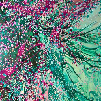 "XXL green pink abst…" başlıklı Tablo Julia Brinkfrau tarafından, Orijinal sanat, Akrilik