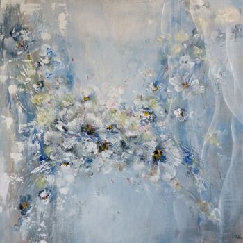 Painting titled "Между прошлым и буд…" by Natalya Rozhkova, Original Artwork, Acrylic Mounted on Wood Stretcher frame