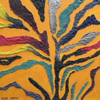 "Multicolored Zebra’…" başlıklı Tablo Olga Gayol tarafından, Orijinal sanat, Akrilik Ahşap Sedye çerçevesi üzerine monte edi…