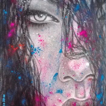 "MASSAGE THAÏ" başlıklı Tablo Cardoso Manu tarafından, Orijinal sanat, Karakalem Ahşap Sedye çerçevesi üzerine monte edilmiş