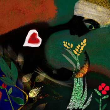 "Contented heart" başlıklı Dijital Sanat Hassan Maamoun tarafından, Orijinal sanat, Dijital Resim artwork_cat. üzerine monte…