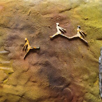 Collages titled "Paroi 6" by Alain Noble, Original Artwork, Collages