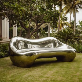 Sculpture intitulée "the Cloud Sofa#8" par Daniel Kei Wo, Œuvre d'art originale, Acier inoxydable