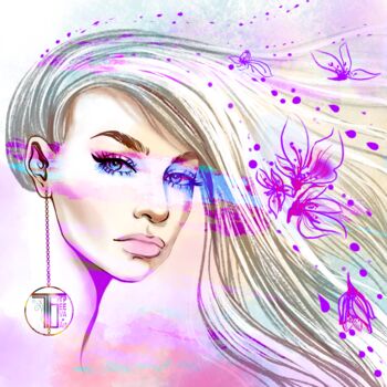 "Dreamer’s Glitch: A…" başlıklı Dijital Sanat Tati Bugreeva tarafından, Orijinal sanat, Dijital Resim