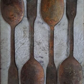 "spoons of the day" başlıklı Kolaj Serendipity Liche tarafından, Orijinal sanat, Kolaj